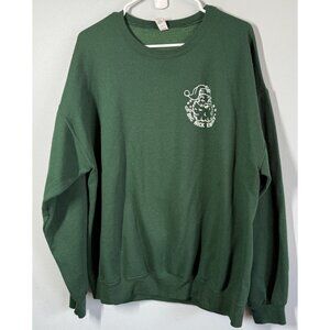 St. Nick Christmas Sweatshirt Green Women XL 'Big Nick Energy' Pullover Crewneck